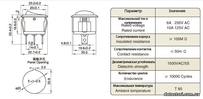 KCD1-105 клавишный переключатель черный купить оптом