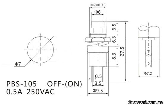 Кнопка перезагрузки PBS-105 оптом