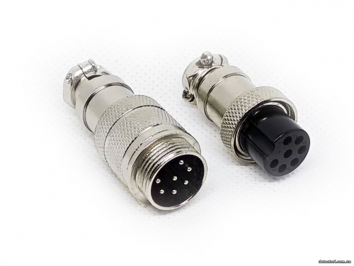 Разъем mini XLR GX16-7 16 мм соединительный на 7 контактов фото 1