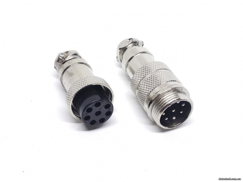 Разъем mini XLR GX16-8 16 мм соединительный на 8 контактов фото 1