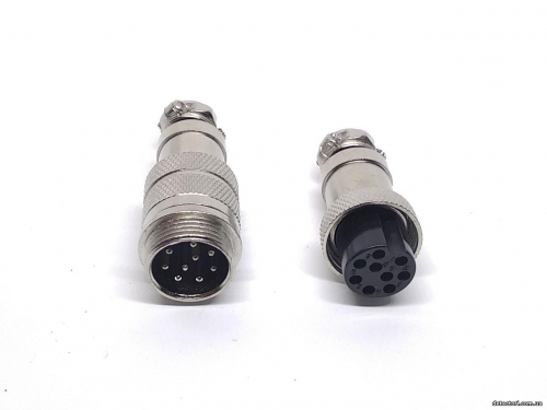 Разъем mini XLR GX16-9 16 мм соединительный на 9 контактов фото 1