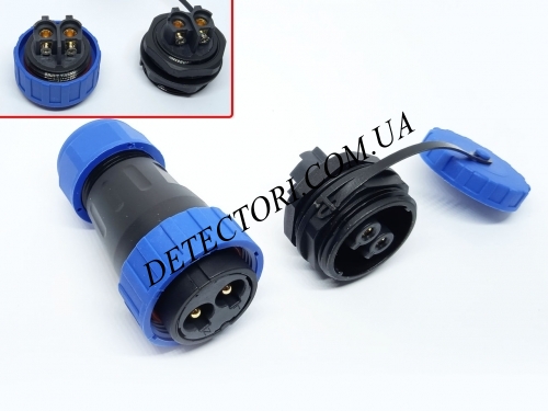 Разъем LD-28-2P герметичный силовой на 2 контакта 45 А IP-68 фото 1