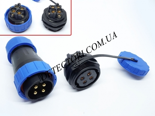 Разъем LD-28-4P герметичный силовой на 4 контакта 45 А IP-68 фото 1 Разъем LD-28-4P герметичный силовой на 4 контакта 45 А IP-68 фото 1
