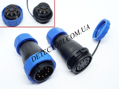 Разъем S-LD-28-9P герметичный силовой на 9 контактов 10 А IP-68 фото 1