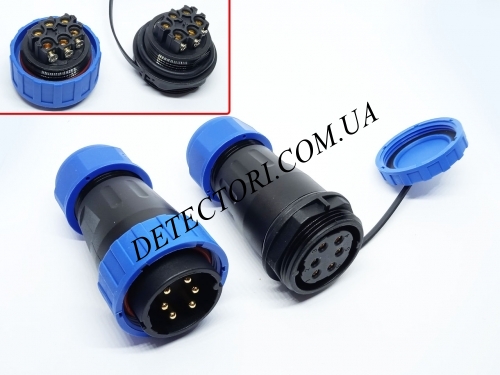 Разъем S-LD-28-6P герметичный силовой на 6 контактов 25 А IP-68 фото 1
