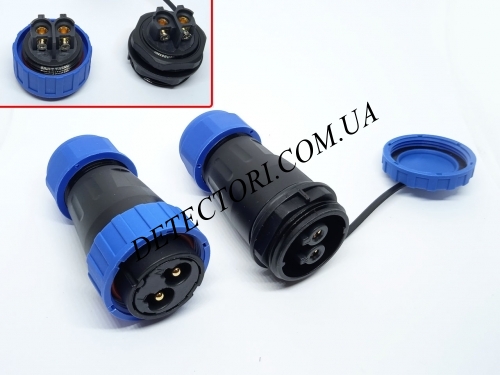 Разъем S-LD-28-2P герметичный силовой на 2 контакта 45 А IP-68 фото 1
