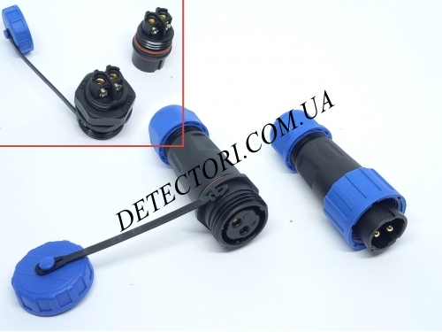 Разъем S-LD-16-2P герметичный силовой на 2 контакта 20 А IP-68 фото 1