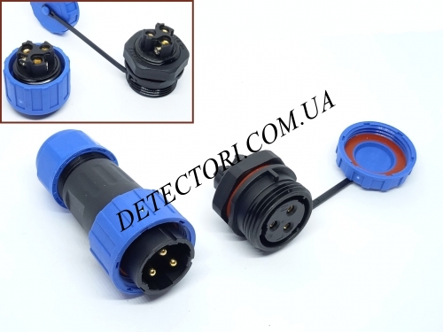 Разъем LD-20-3P герметичный силовой на 3 контакта 25 А IP-68 фото 1