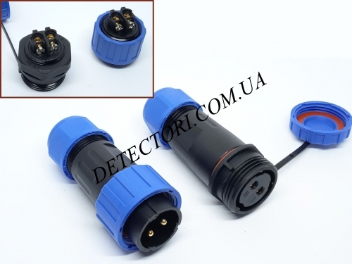 Разъем S-LD-20-2P герметичный силовой на 2 контакта 25 А IP-68 фото 1