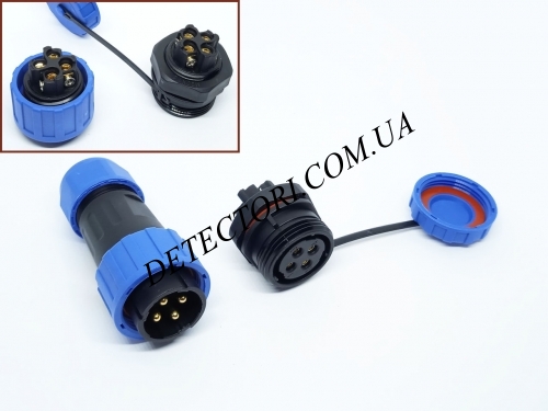 Разъем LD-20-4P герметичный силовой на 4 контакта 25 А IP-68 фото 1 Разъем LD-20-4P герметичный силовой на 4 контакта 25 А IP-68 фото 1