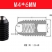 Гвинтовий плунжер кульковий M4x6 з різьбленням фото 2