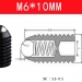 Винтовой плунжер шариковый M6x10 с резьбой фото 2