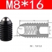 Гвинтовий плунжер кульковий M8x16 з різьбленням фото 2