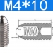 Винтовой плунжер шариковый M4x10 из нержавеющей стали фото 2