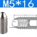 Винтовой плунжер шариковый M5x16 из нержавеющей стали фото 2