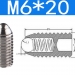 Винтовой плунжер шариковый M6x20 из нержавеющей стали фото 2