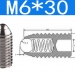 Винтовой плунжер шариковый M6x30 из нержавеющей стали фото 2