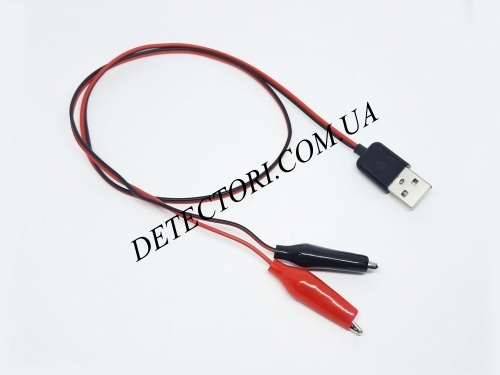 USB разъем штекер + зажимы крокодил с проводами 60 см фото 1