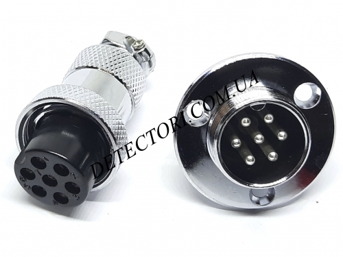 Разъем GX20-7 M20 20 мм на 7 контактов с фланцем фото 1