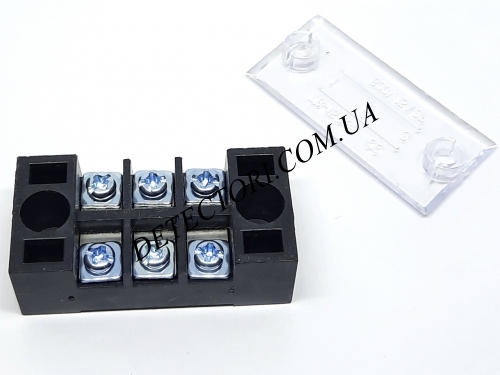Клемна колодка в корпусі TB1503 15А 3P з кришкою на 3 контакти  латунь фото 1