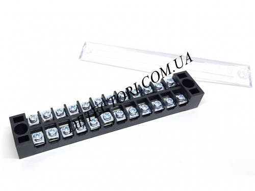 Клемна колодка в корпусі TB1512 15А 12P з кришкою на 12 контактів  латунь фото 1
