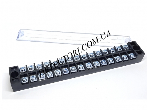 Клемна колодка в корпусі TB1515 15А 15P з кришкою на 15 контактів  латунь фото 1