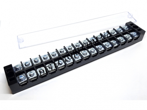 Клемна колодка в корпусі TB2515 25А 15P з кришкою на 15 контактів  латунь фото 1
