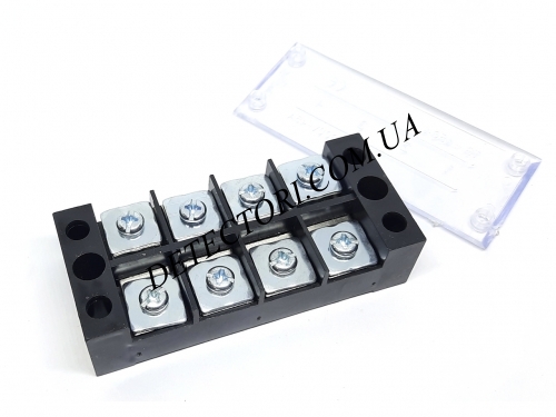 Клеммная колодка в корпусе TB4504 45А 4P с крышкой на 4 контакта латунь фото 1