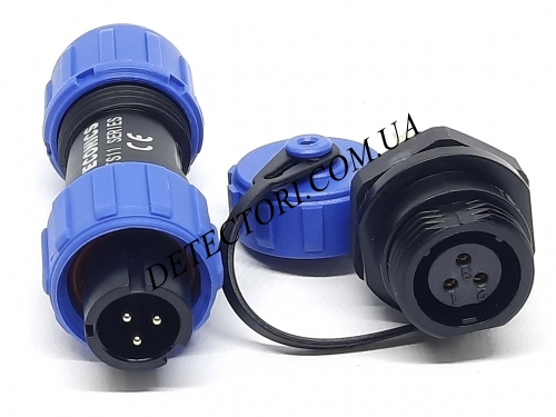 Разъем TS-11-3P герметичный на 3 контакта IP-68 фото 1
