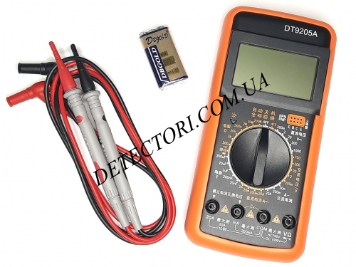Мультиметр цифровий DT-9205A+ з покращеними щупами фото 1