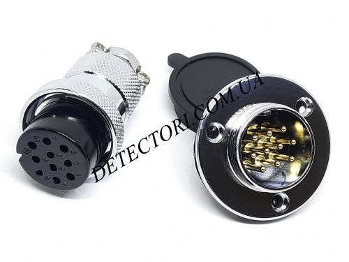 Роз’єм GX25-10 M25 25 мм на 10 контактів з фланцем фото 1