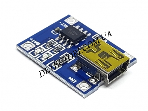 Контролер зарядки TP4056 з роз'ємом mini USB фото 1