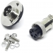 Разъем mini XLR GX16-5 16 мм на 5 контактов с фланцем фото 1