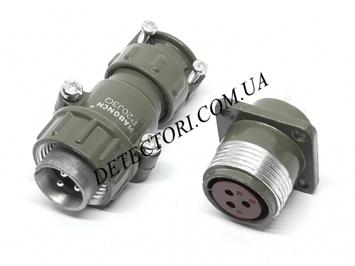 Контактный силовой разъем P20J3Q-3PIN на 3 контакта фото 1