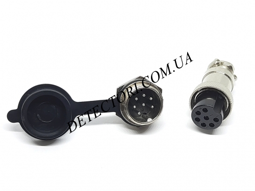 Роз’єм mini XLR GX16-7 16 мм на 7 контактів з вологозахисною кришкою фото 1