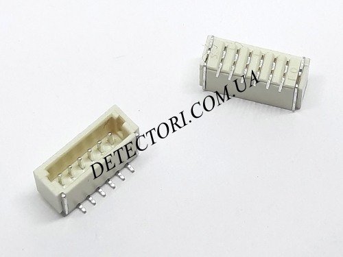 Роз'єм SH1.0 6P SMD на 6 контактів для вертикального монтажу фото 1 Роз'єм SH1.0 6P SMD на 6 контактів для вертикального монтажу фото 1