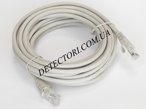Патч-корд 5м серый RJ-45 UTP CAT5e кабель LAN фото 1