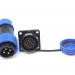 Разъем LD-20-4P герметичный квадратный фланец на 4 контакта 25 А IP-68 фото 1