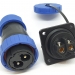 Разъем LD-28-2P герметичный квадратный фланец на 2 контакта 45 А IP-68 фото 2