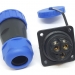 Разъем LD-28-3P герметичный квадратный фланец на 3 контакта 45 А IP-68 фото 3