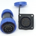 Разъем LD-28-9P герметичный квадратный фланец на 9 контактов 5 А IP-68 фото 1