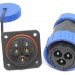 Разъем LD-32-3P герметичный квадратный фланец на 3 контакта 45 А IP-68 фото 2