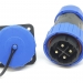 Разъем LD-32-4P герметичный квадратный фланец на 4 контакта 45 А IP-68 фото 4