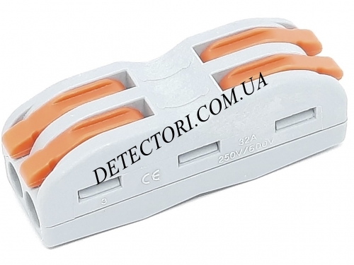 Кабельний зажим SPL-2 на 4 контакти 32A 250V 0.08-4 мм2 фото 1