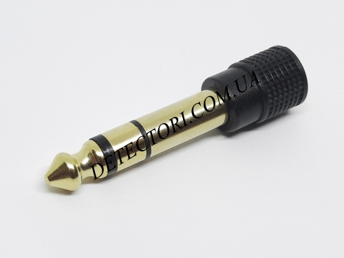 Переходник JACK гнездо 3.5мм в штекер 6.3мм стерео металлический фото 1