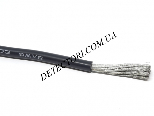 Провід силіконовий 8.3мм2(8AWG) чорний 1 м фото 1