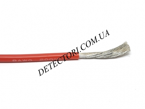 Провід силіконовий 8.3мм2(8AWG) червоний 1 м фото 1
