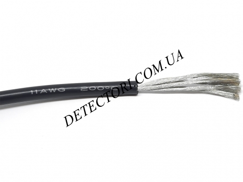 Провід силіконовий 4.2мм2(11AWG) чорний 1 м фото 1