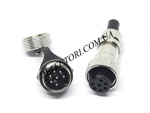 Разъем GX16-7 IP67 16 мм на 7 контактов герметический mini XLR фото 1