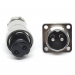 Разъем mini XLR GX16-2 16 мм на 2 контакта с квадратным фланцем фото 1
